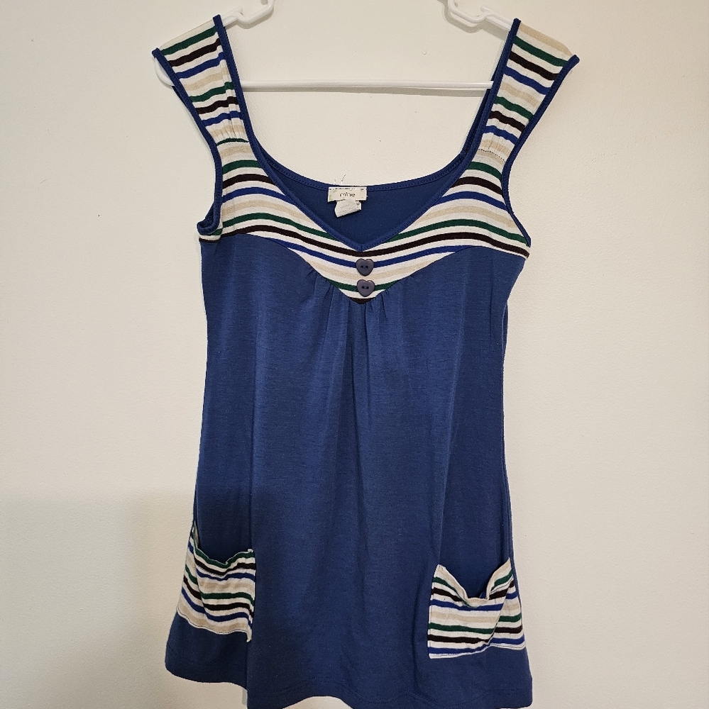 VINTAGE Mine Blue Tank #BlueTank #Flattering